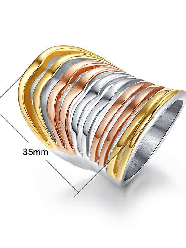 Titanium Steel Irregular Statement Band Ring