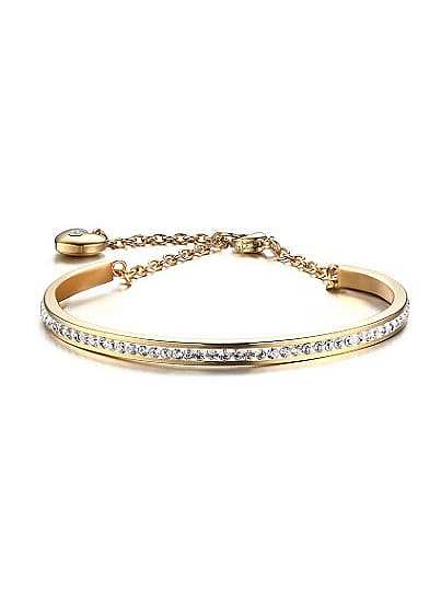All-match Gold Plated Geometric Shaped Rhinestone Bracelet