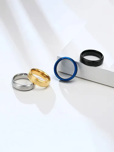Titanium Steel Round Minimalist Band Ring