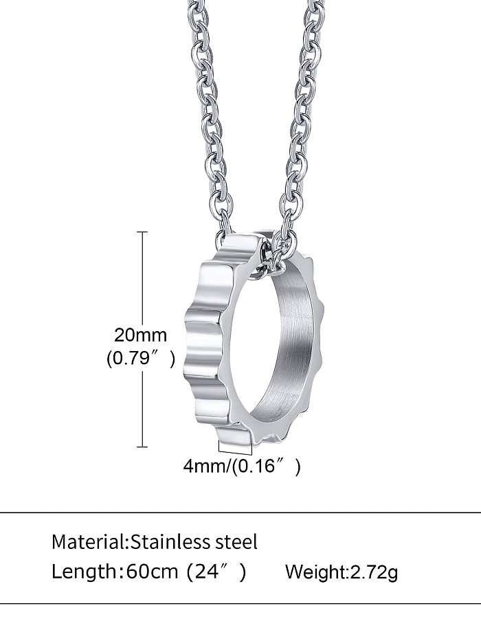 Collar minimalista geométrico hueco de acero titanio