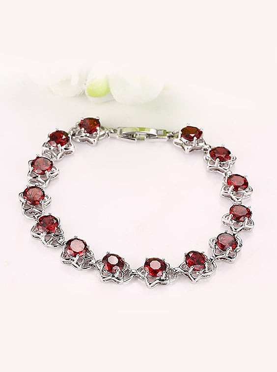 Elegant Red Star Shaped AAA Zircon Copper Bracelet
