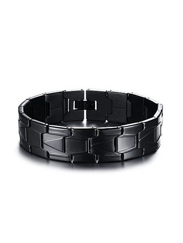 Bracelet en acier inoxydable plaqué noir de personnalité