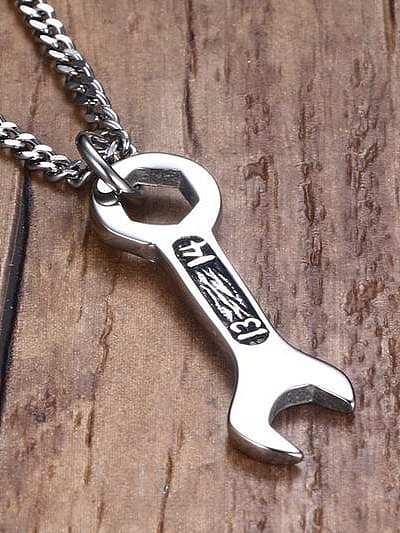 Trendy Wrench Shaped Stainless Steel Men Pendant