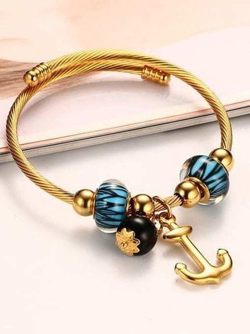 Exquisite Gold Plated Cross Shaped Titanium Bracelet