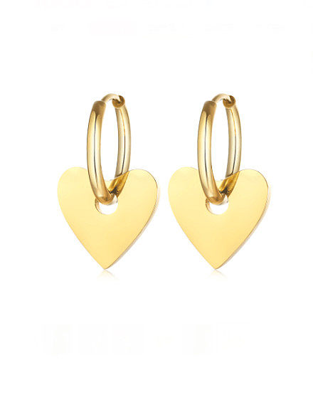 Brass Smooth Heart Minimalist Huggie Earring