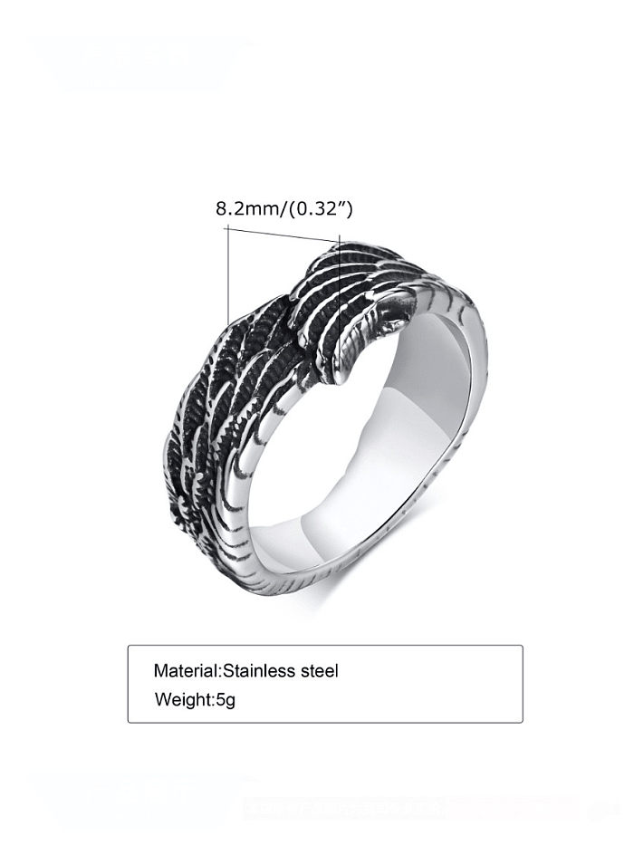 Stainless steel Irregular Hip Hop Band Ring