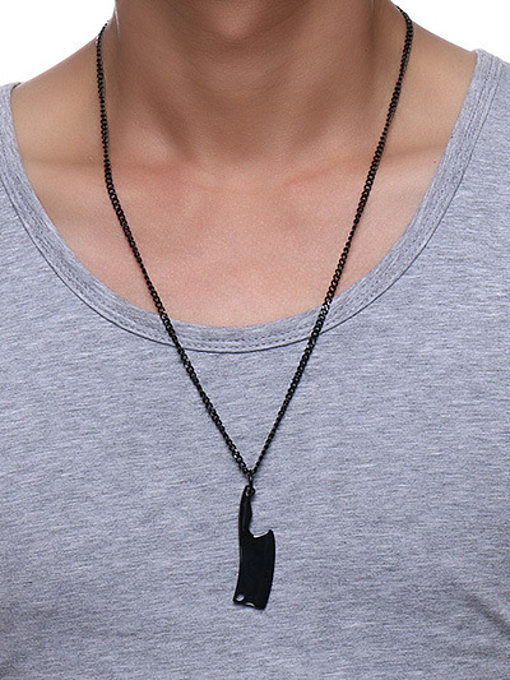 Personality Slice Shaped Gold Plated Titanium Pendant