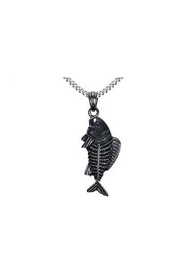 Lovely Black Gun Plated Fish Shaped Titanium Pendant