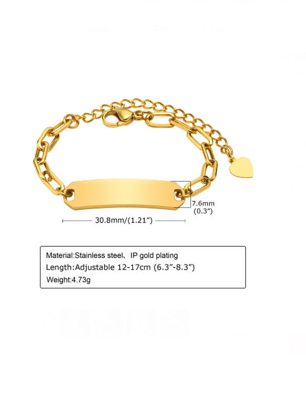Bracelet chaîne creuse à maillons minimalistes géométriques en acier au titane