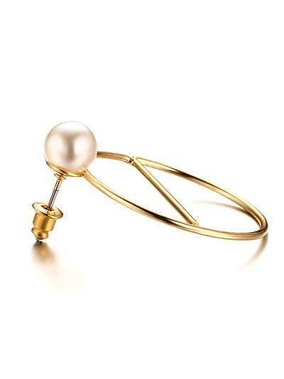 Aretes de perlas artificiales chapados en oro de temperamento