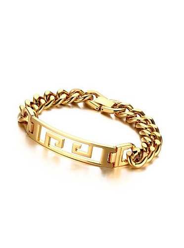 Exquisite Gold Plated Hollow Design Titanium Bracelet