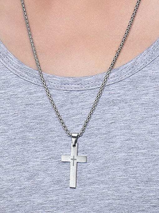 Exquisite Black Gun Plated Cross Shaped Titanium Pendant