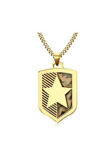 Délicat pendentif en titane en forme d'étoile plaqué or