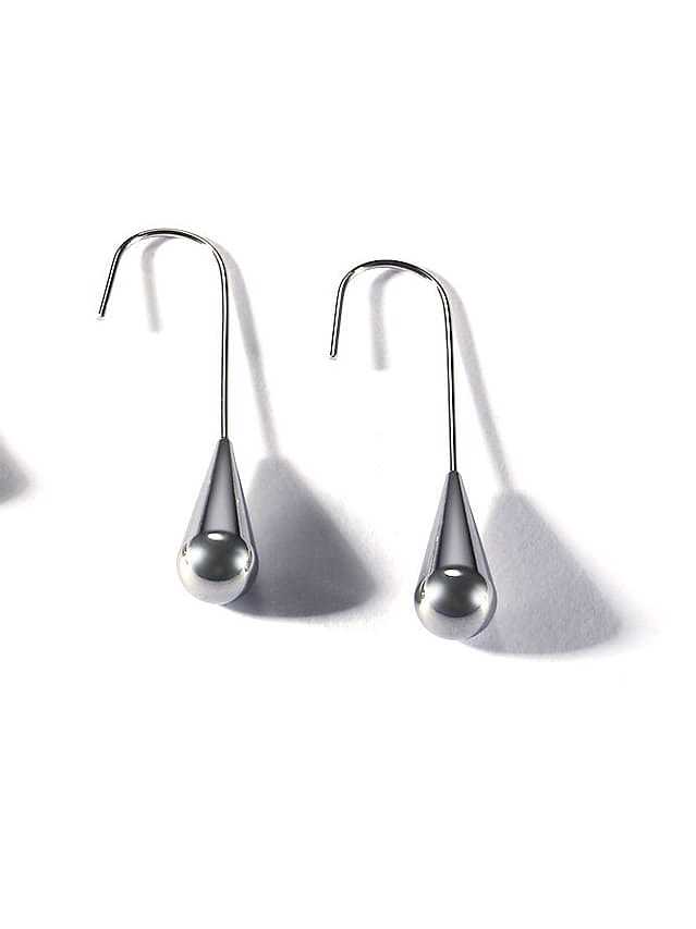 Boucle d'oreille minimaliste en forme de goutte d'eau lisse en acier au titane