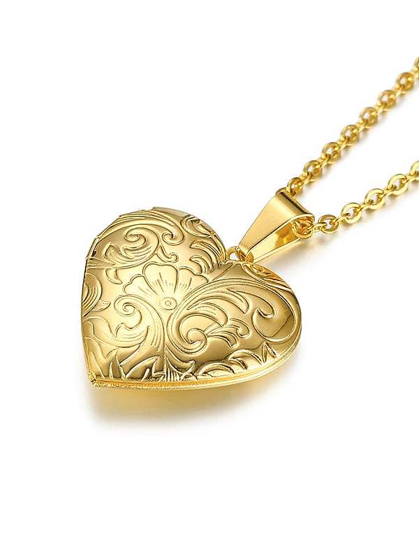 Stainless Steel With Gold Plated Simplistic Heart Necklaces