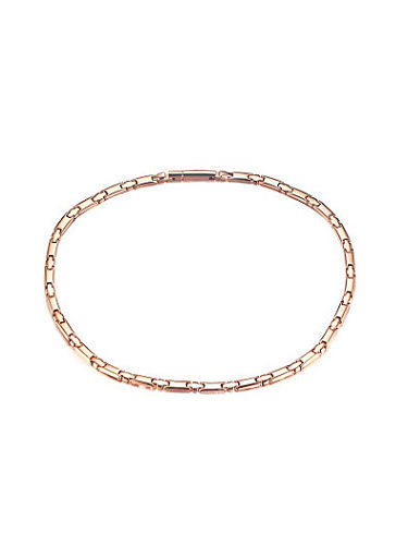 Exquisite Rose Gold Plated Geometric Shaped Titanium Necklace