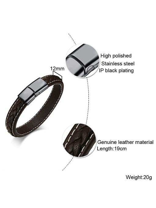 Titanium Steel Leather Geometric Minimalist Bracelet