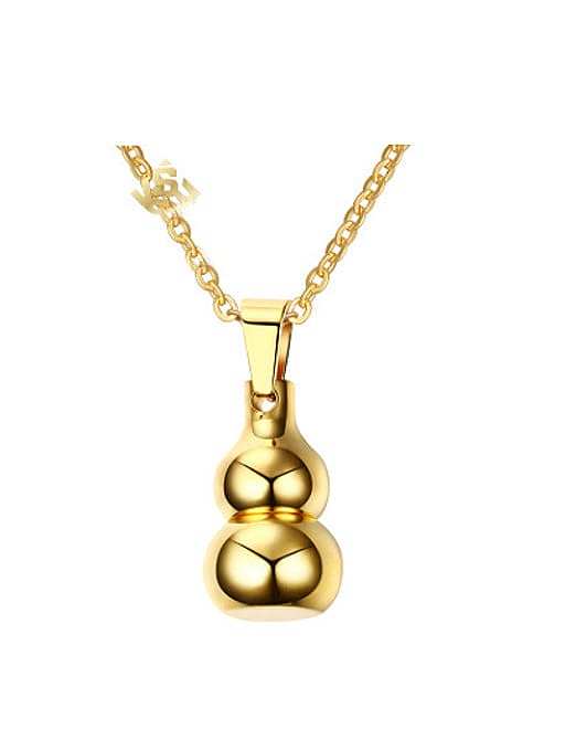 Delicate Gold Plated Gourd Shaped Titanium Pendant
