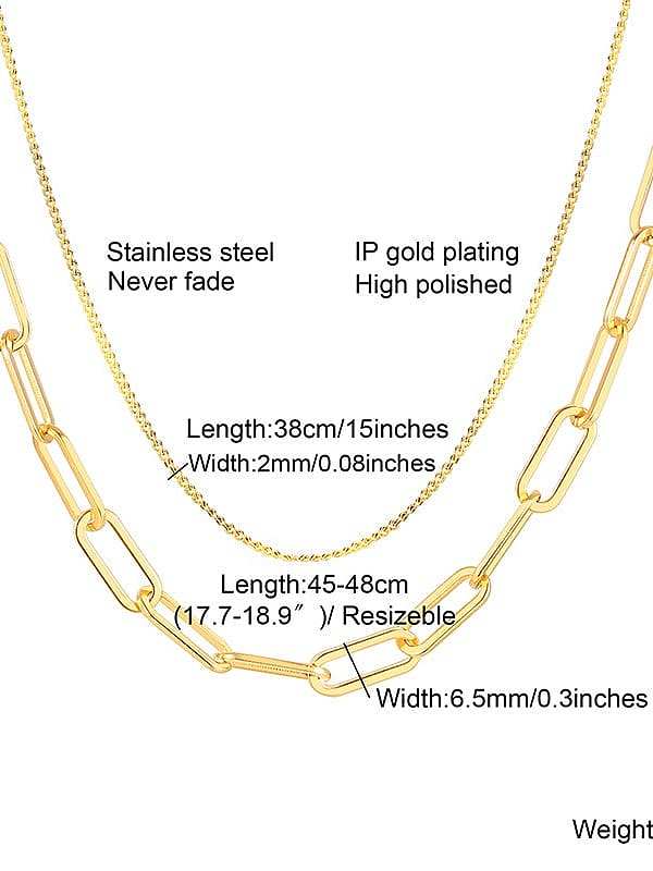 Titanium Steel Geometric Minimalist Multi Strand Necklace