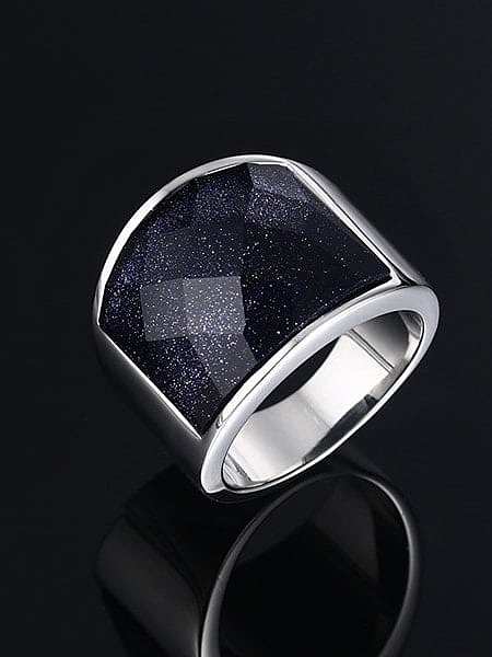 Stainless steel Acrylic Geometric Vintage Band Ring