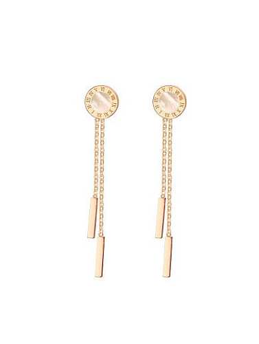 Elegant Rose Gold Plated Shell Titanium Drop Earrings