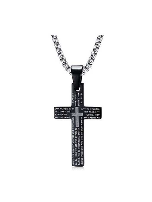Exquisite Black Gun Plated Cross Shaped Titanium Pendant