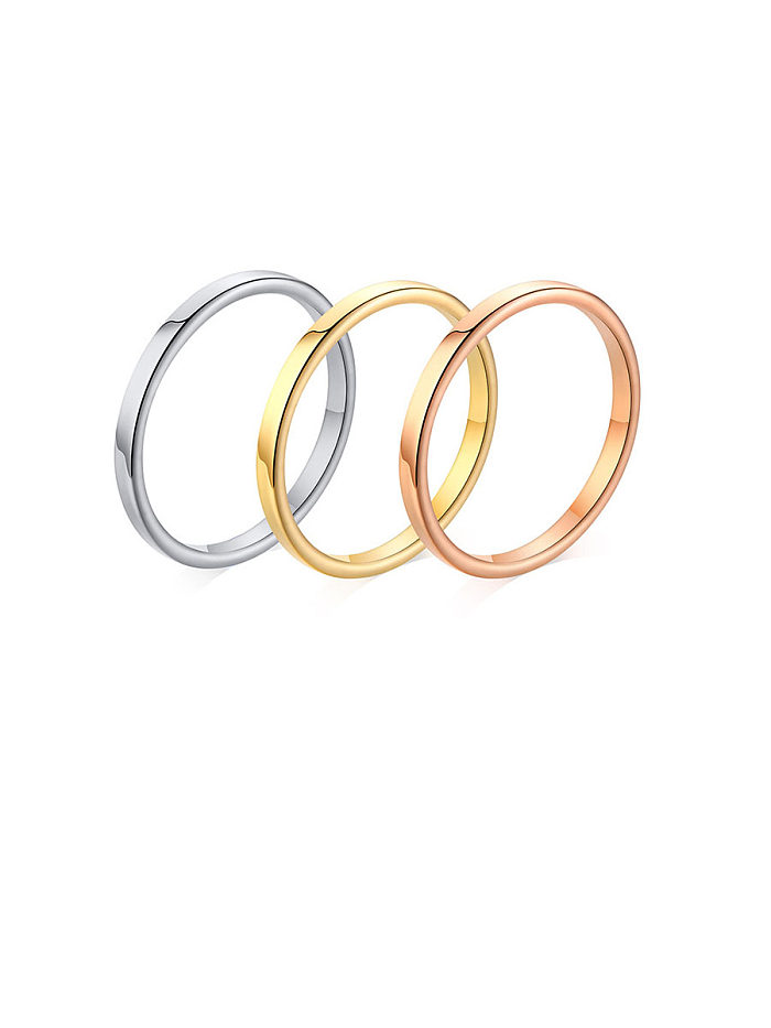 Stainless Steel With Smooth Simplistic Round Band Rings