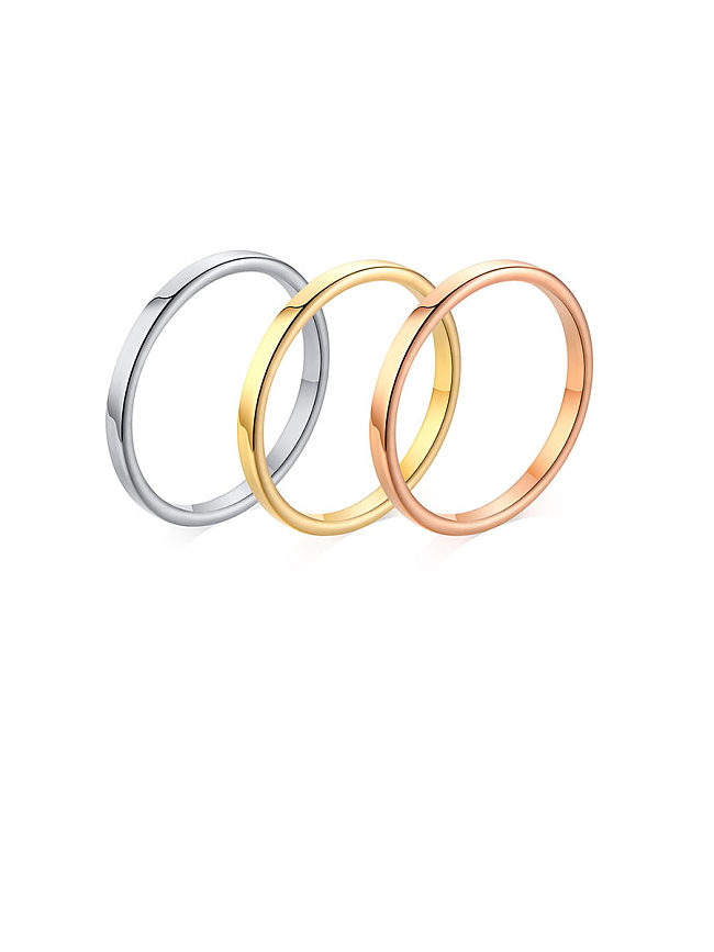 Stainless Steel With Smooth Simplistic Round Band Rings