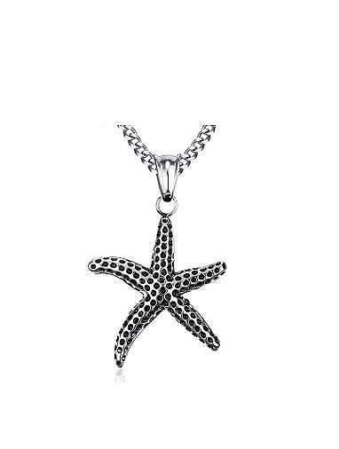 Elegant Black Star Shaped Rhinestone Titanium Pendant