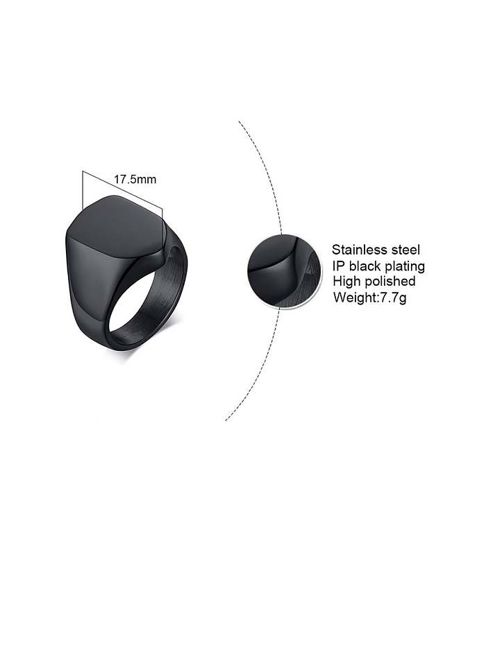 Stainless Steel With White Gold Plated Simplistic Smooth Geometric Band Rings