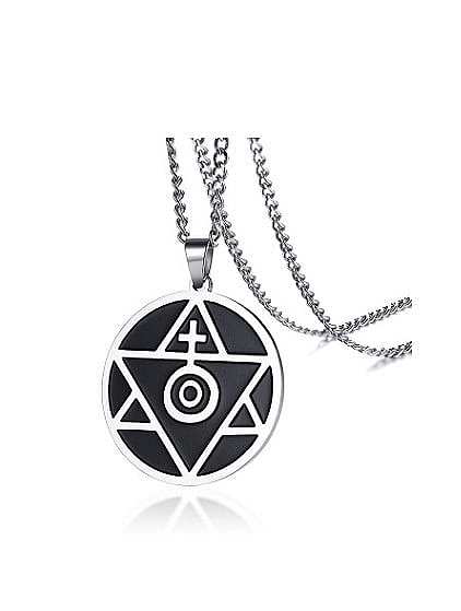 Personality Round Shaped Glue Stainless Steel Pendant