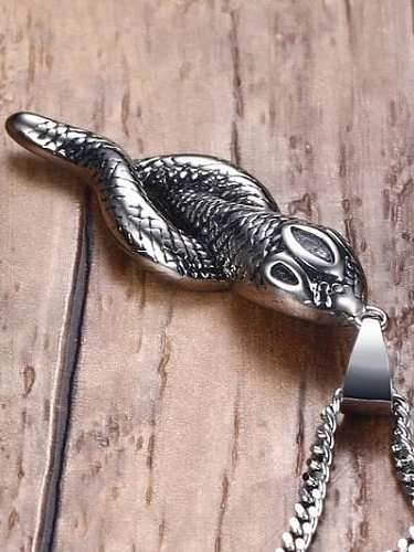 Creative Snake Shaped High Polish Titanium Pendant