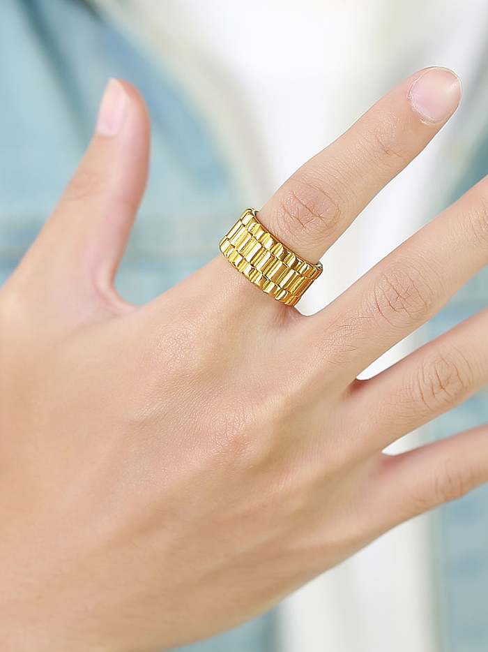 Stainless steel Geometric Vintage Band Ring