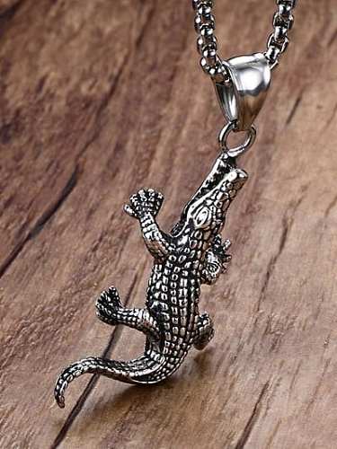 Exquisite Crocodile Shaped Stainless Steel Pendant