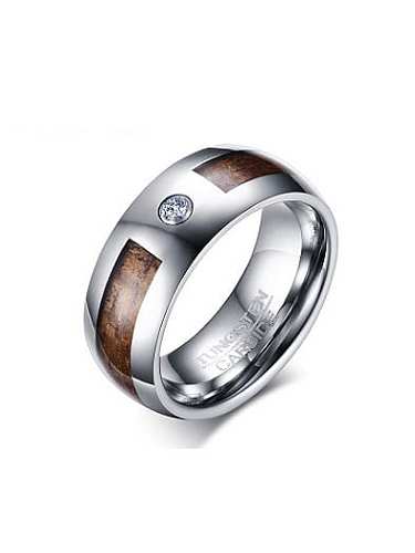 Trendy Geometric Shaped AAA Zircon Tungsten Ring