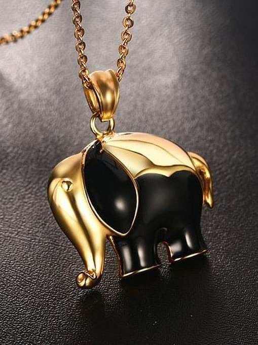 Trendy Gold Plated Elephant Shaped Glue Pendant