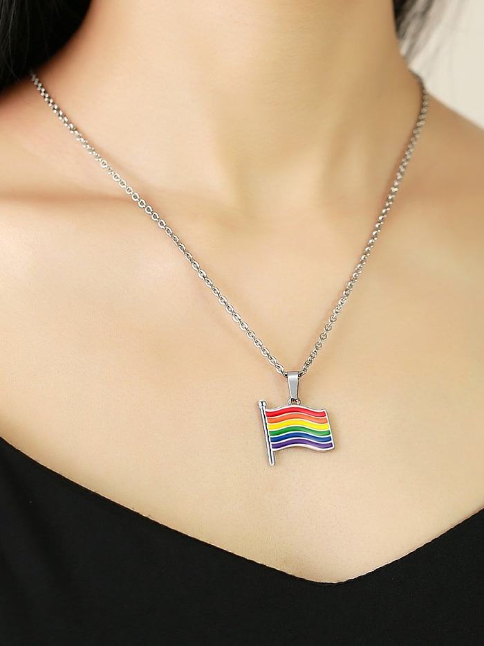 Stainless steel Enamel Minimalist Geometric Pendant