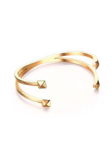 All-match Open Design Geometric Shaped Titanium Bangle