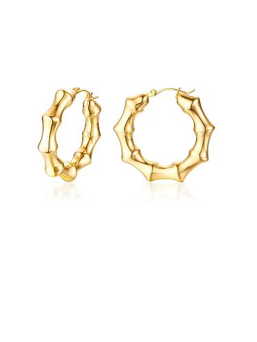 Stainless Steel With Gold Plated Simplistic Round Hoop Earrings