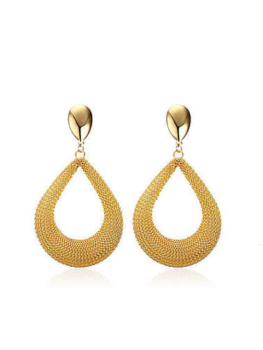 Exquisite Gold Plated Water Drop Shaped Titanium Drop Earrings