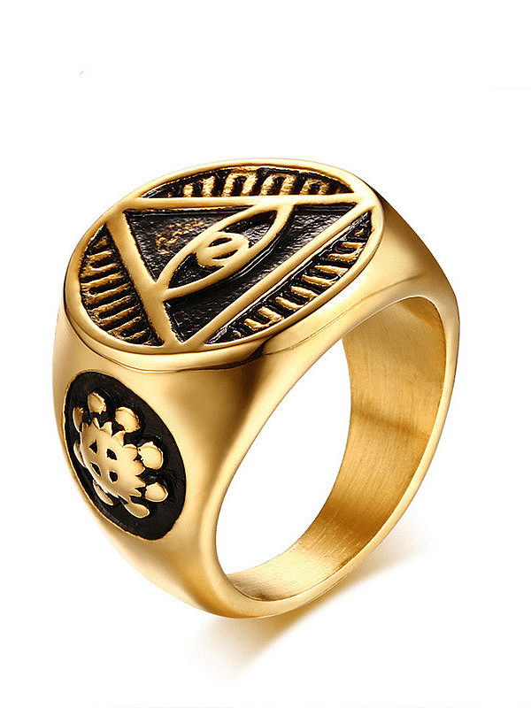 Stainless steel Geometric Vintage Band Ring