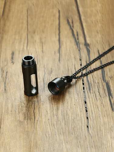 Collier pendentif bouteille de parfum hip hop irrégulier en pierre de verre en acier inoxydable