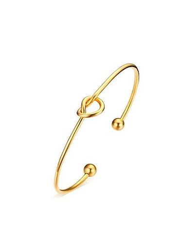 Bracelete de aço inoxidável banhado a ouro design aberto
