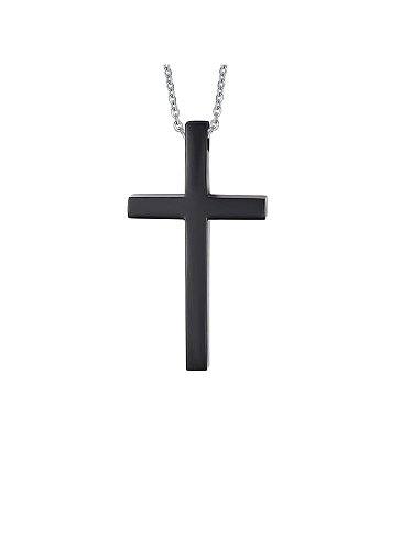 Collier religieux minimaliste en titane avec croix