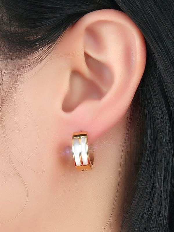 Trendy Gold Plated Shell Geometric Shaped Clip Earrings