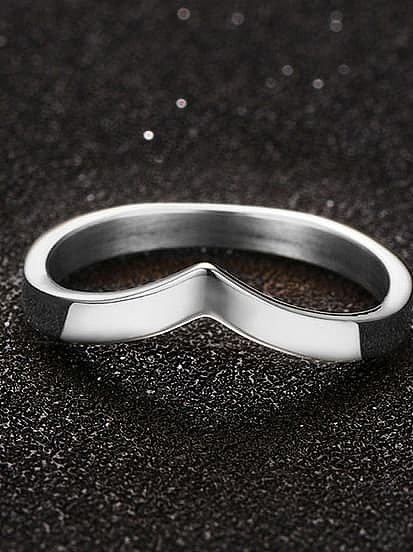 Stainless Steel With Simple Glossy Fashion Irregular Band Rings