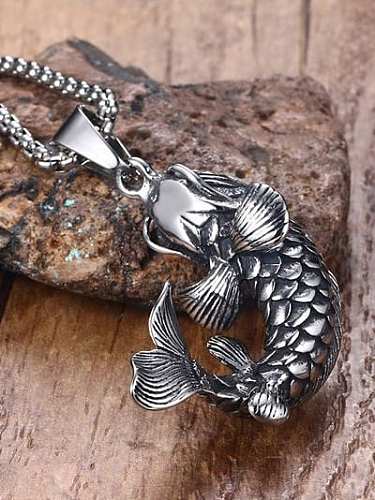 Personality Fish Shaped Stainless Steel Pendant