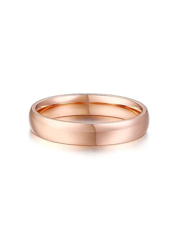 Stainless Steel With Rose Gold Plated Simplistic Round Band Rings