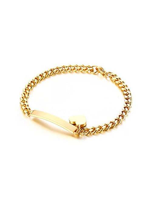 Exquisite Gold Plated Heart Shaped Titanium Bracelet