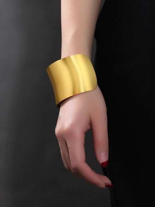 Personality Gold Plated Geometric Shaped Stainless Steel Bangle